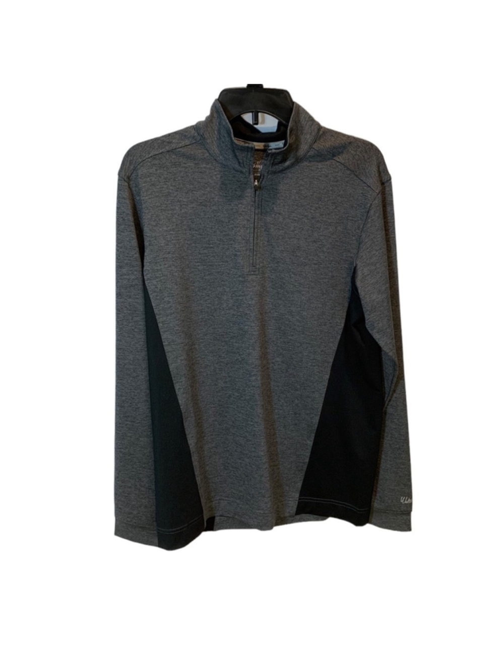 Mens Walter Hagen perfect 11 golf 1/4 zip gray black size small